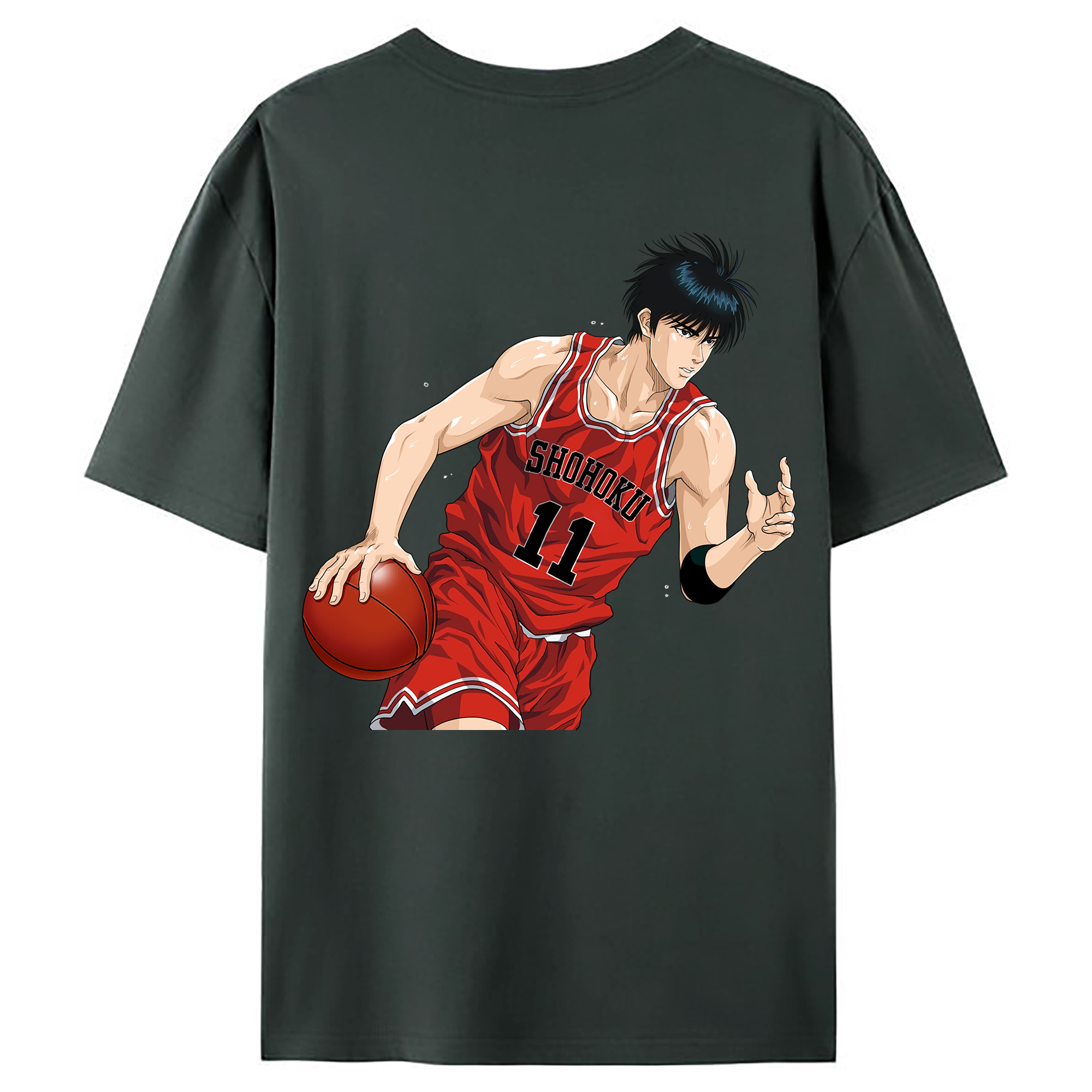 （画像用） SLAM DUNK／スラムダンク 綿100％ メンズ半袖Tシャツ（バックプリント） 通気性